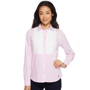 U.S. Polo Assn. Pink Pinstripe Lace Button Down Shirt M